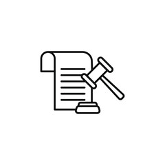 Court decision icon Thin line art isolated