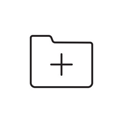 Create folder icon Thin line art isolated