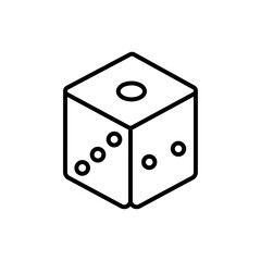 Dice Icon Thin line art isolated