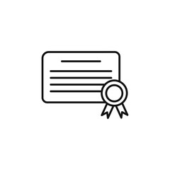 Diploma icon Thin line art isolated