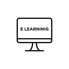 E learning icon Thin line art isolated