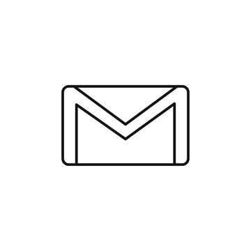 recommend clip art: Email icon Thin line art isolated