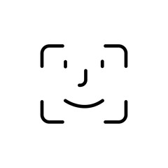 Face id icon Thin line art isolated