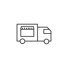 Food truck icon Thin line art isolated