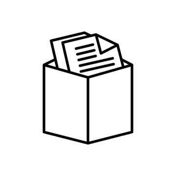 recommend clip art: Folder box icon Thin line art isolated