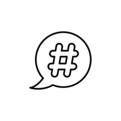 Hashtag icon Thin line art isolated
