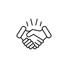 Handshake icon Thin line art isolated