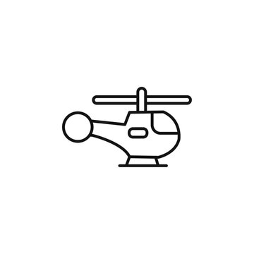 recommend clip art: Helicopter icon Thin line art isolated