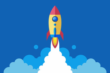 Rocket Launch Vector Illustration