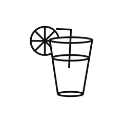 Lemonade icon Thin line art isolated