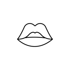 Lips icon Thin line art isolated
