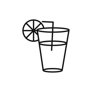 recommend clip art: Lemonade icon Thin line art isolated