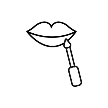 recommend clip art: Lip gloss icon Thin line art isolated