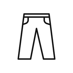 Pants Icon Thin line art isolated