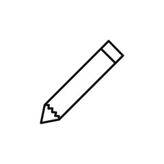 Pencil icon Thin line art isolated