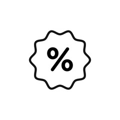 Percentage Icon Thin line art isolated