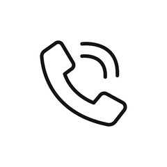 Phone call icon Thin line art isolated
