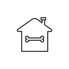 Pet House icon Thin line art isolated