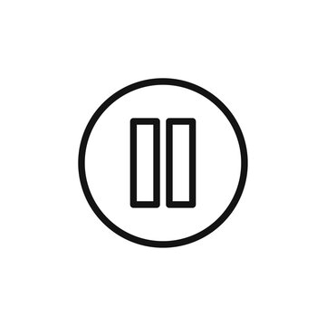 recommend clip art: Pause icon Thin line art isolated