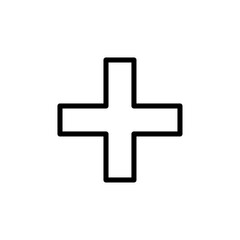Plus icon Thin line art isolated