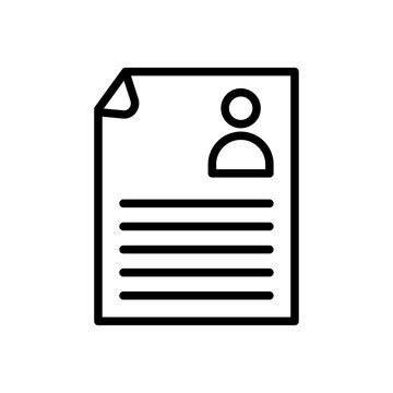 recommend clip art: Resume icon Thin line art isolated