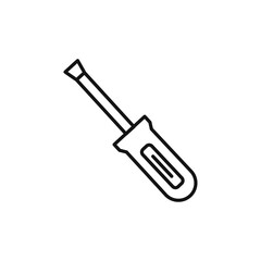 Screwdriver icon Thin line art isolated