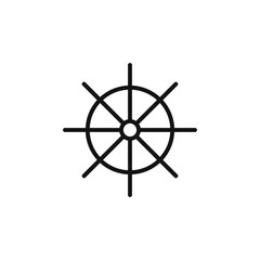 Obraz premium Ship wheel icon Thin line art isolated
