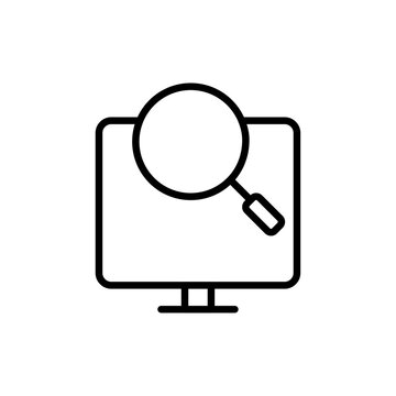 recommend clip art: Search online icon Thin line art isolated
