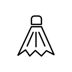 Shuttlecock icon Thin line art isolated