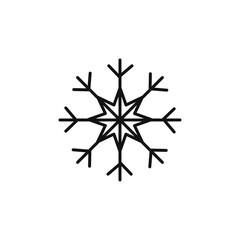 Snowflake icon Thin line art isolated