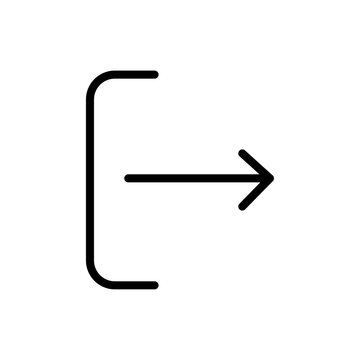 recommend clip art: Sign out icon Thin line art isolated
