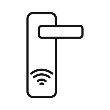 recommend clip art: Smart lock icon Thin line art isolated