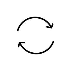Synchronization icon Thin line art isolated