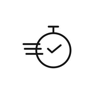 recommend clip art: Time fast icon Thin line art isolated