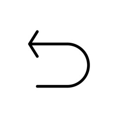Undo icon Thin line art isolated