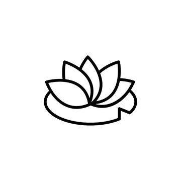 recommend clip art: Water lily icon Thin line art isolated
