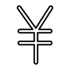Obraz premium Yen Icon Thin line art isolated