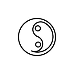 Obraz premium Yin yang icon Thin line art isolated