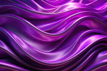 Obraz premium Modern abstract wave silk fabric textured gradient background with neon purple silhouette color theme