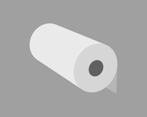 Textile roll vector icon. Paper tube illustration design for kitchen cleaning towel, carpet, scroll whatman, fabric.