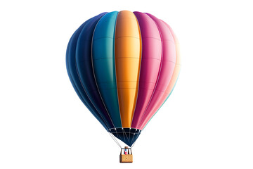 Fototapeta premium a colorful hot air balloon, floating in the air, isolated on a white background 