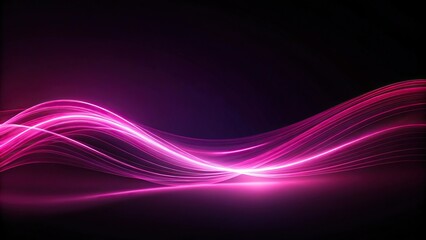 Naklejka premium Stylish and minimalist dark background with glowing pink wave