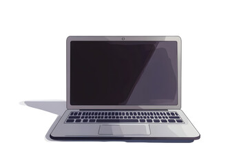 illustration of a modern laptop with a sleek design, isolated on a white background