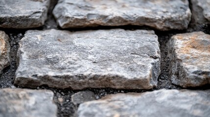 The image offers a close-up view of a cobblestone path, highlighting the natural stone textures, creating a timeless and rustic aesthetic atmosphere.