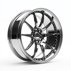 Obraz premium chrome hubcap for car. white background
