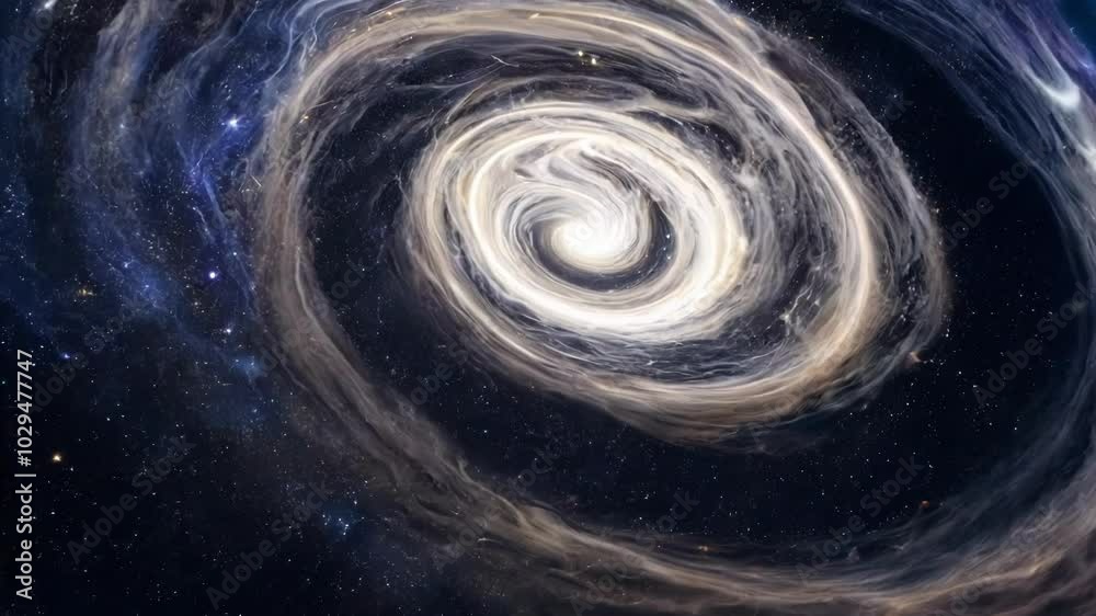 Leinwandbilder spiral galaxy is shown with swirling arms of stars and dust, creating a sense of depth and motion in