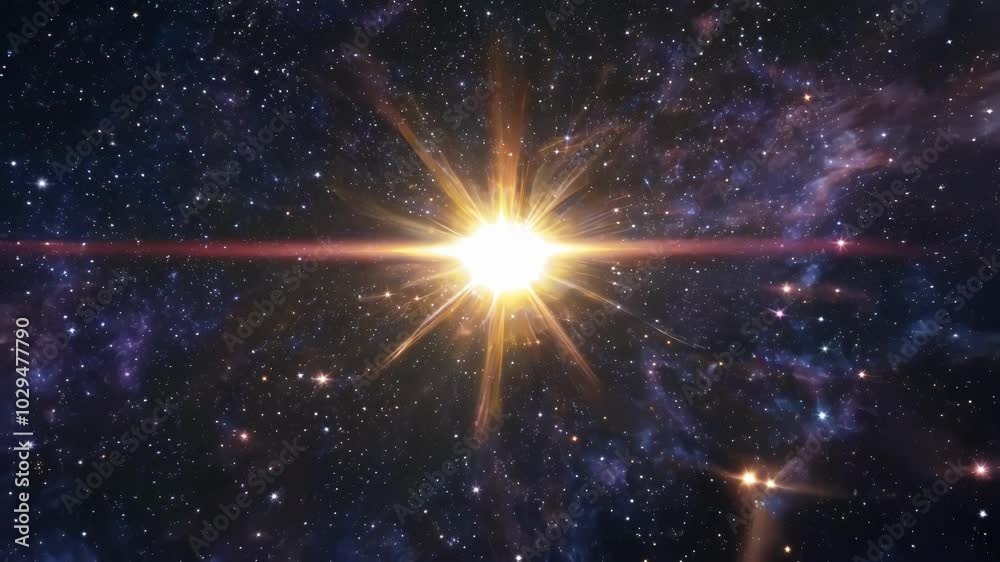 Aufkleber Bright star is exploding in deep space, creating a beautiful and powerful display of light and energy against a backdrop of countless stars