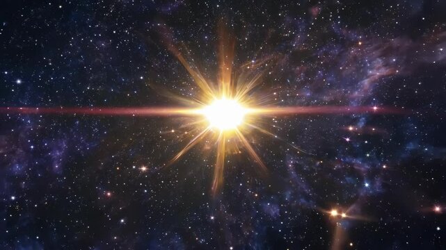 Bright star is exploding in deep space, creating a beautiful and powerful display of light and energy against a backdrop of countless stars