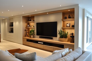 living room with tv