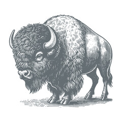 bison vector illustration © CROP MEDIA